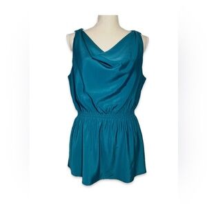 Gianni Bini Teal Sleeveless Blouse Women’s Size L Teal